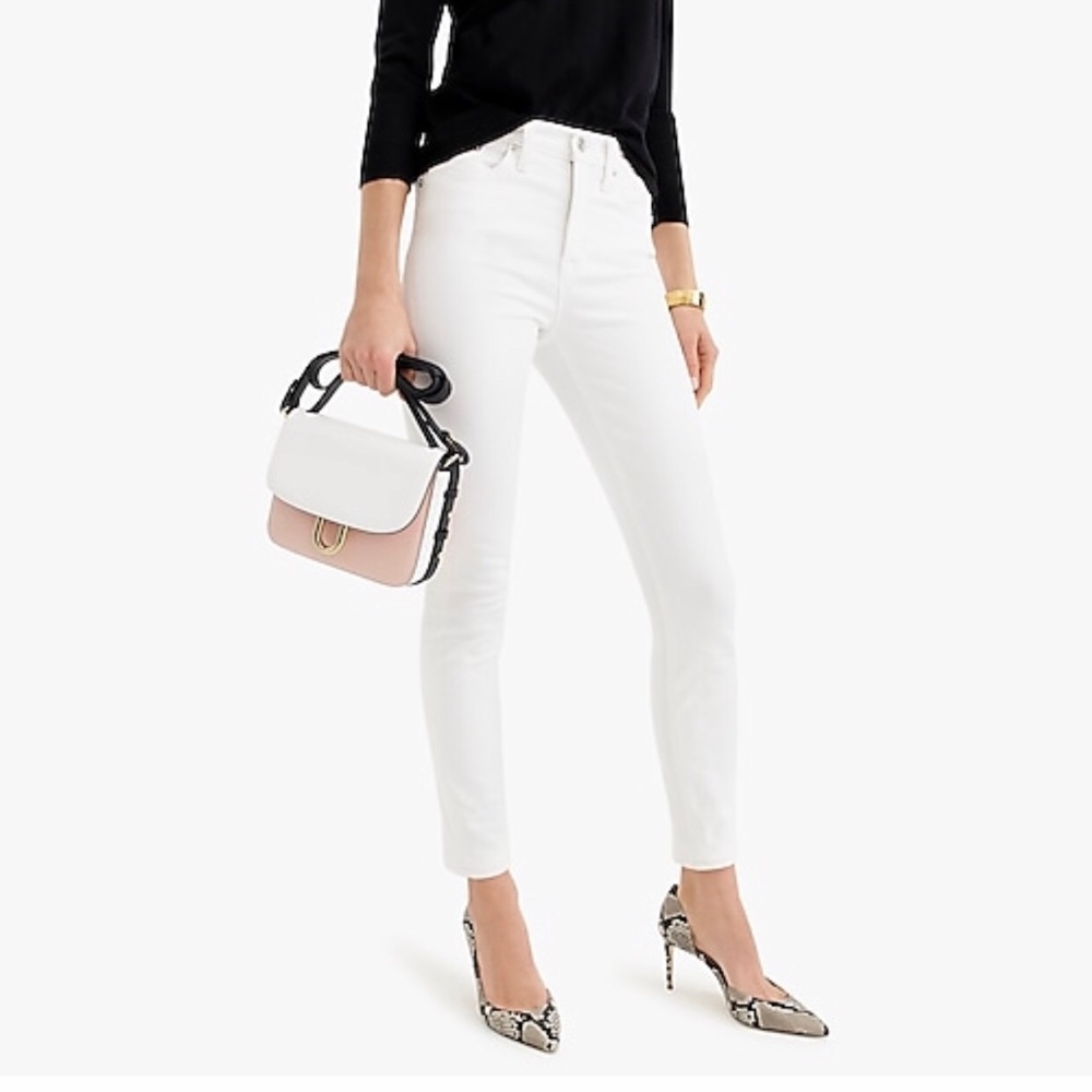 J. Crew Lookout high rise skinny white jeans